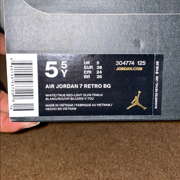 Sir Jordan 7 Retro BG - Picture 6 of 7